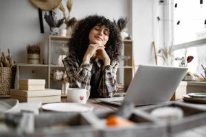 Self employed women enjoying peace of mind